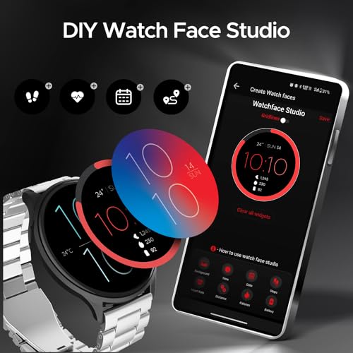boAt Lunar Orb Smart Watch with 1.45" AMOLED Display, BT Calling, DIY Watch Face Studio, Coins, Crest App Health Ecosystem, Live Cricket&Football Scores, IP67(Steel Silver)