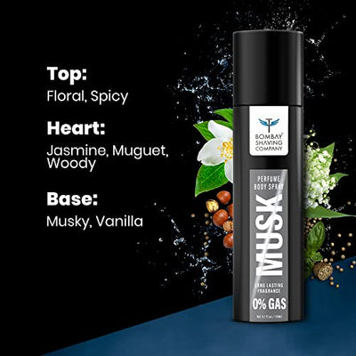 BOMBAY SHAVING COMPANY Musk & Oudh Deodorant Combo Pack | Premium Long Lasting Body Spray - For Men
