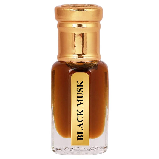 50CENTS Luxury Black Musk Attar Perfume Oil 6ml, Natural Premium Alcohol-Free Scent, Unisex Travel Friendly Pocket Perfumes, Long Lasting Fragrance, Roll On Attars for Men and Women