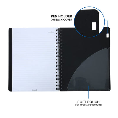 Doms Wiro Binding Notebook | 5 Subject Book | Single Line Ruled | 70GSM | 300 Pages | 25.0 x 17.8 cm | Pack of 1