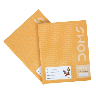 Doms Brown Cover Notebook - Red & Blue With Gap
