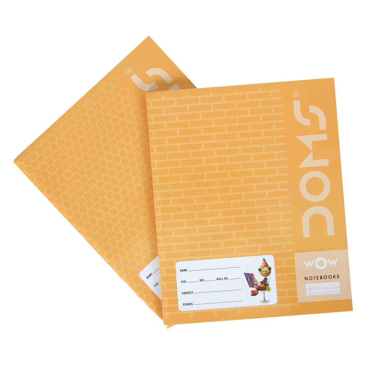 Doms Brown Cover Notebook - Red & Blue With Gap