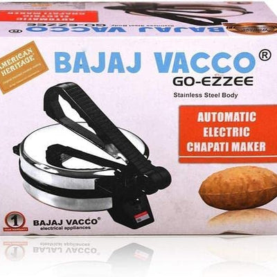 BAJAJ VACCO Go-Ezzee Chapati/Roti/Khakhra Maker C-02 Wattage 900, Stainless Steel, Black, 900w