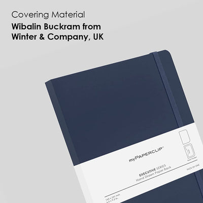 Mypaperclip Executive Series Notebook, Large (165 X 241 Mm, 6.5 X 9.5 In.) Plain, Esx192L-P Blue