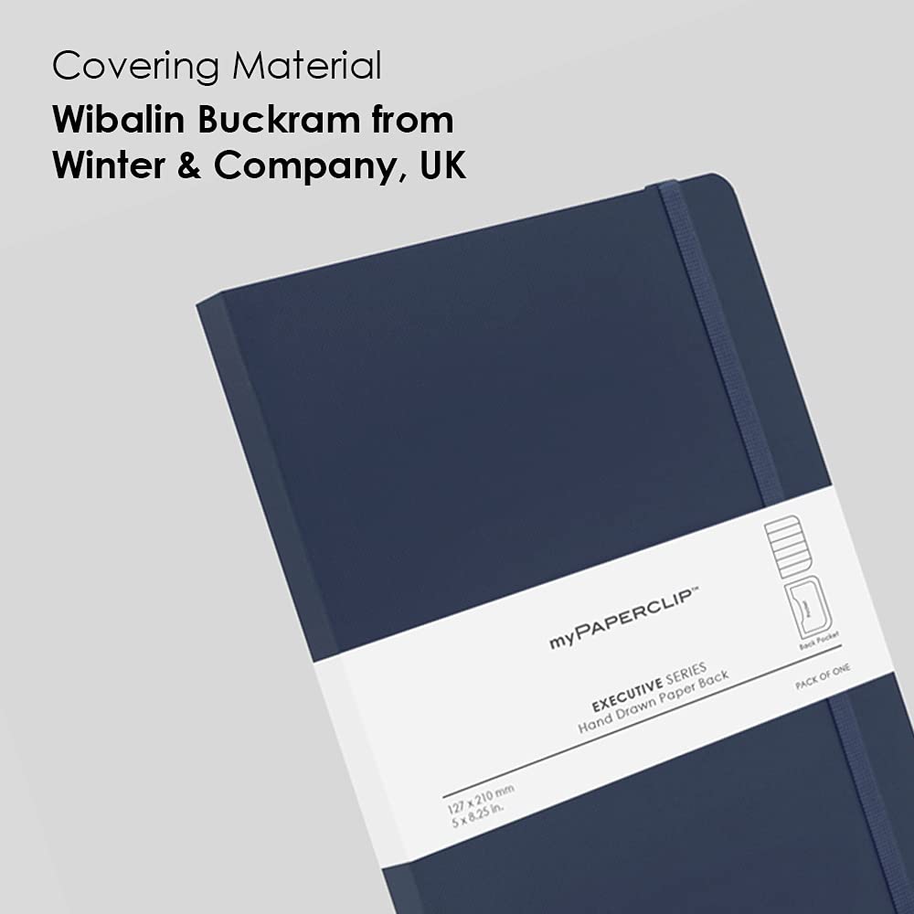 Mypaperclip Executive Series Notebook, Medium (127 X 210Mm, 5 X 8.25 In.) Ruled, Esx192M-R Blue
