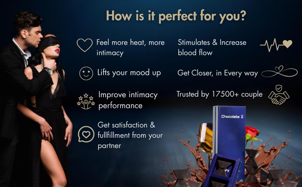 chocolate Z InstaEats Intimate Dark Chocolate For Couples|ChocolateZ+ Stamina & Mood Boost|Best Chocolate Gift Box |Valentine Gift For Boyfriend & Girlfriend I Luxury Romance Chocolates,220 G