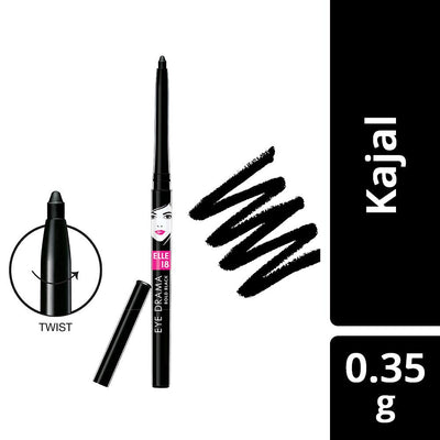 Elle 18 Eye Drama Kajal - Bold Black (0.35 gm)