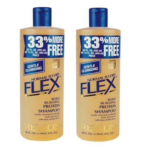 2x Revlon Flex Body Building Shampoo for Normal To Dry - Pack of 2 (592 ml each)