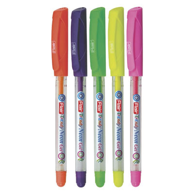 Flair Trendy Neon 10 Pcs Gel Pen, Bilster Pack  Multicolour