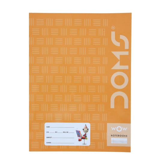 Doms Brown Cover Notebook | Single Line | 57GSM | 172 Pages | 18 x 24 cm | Pack of 6