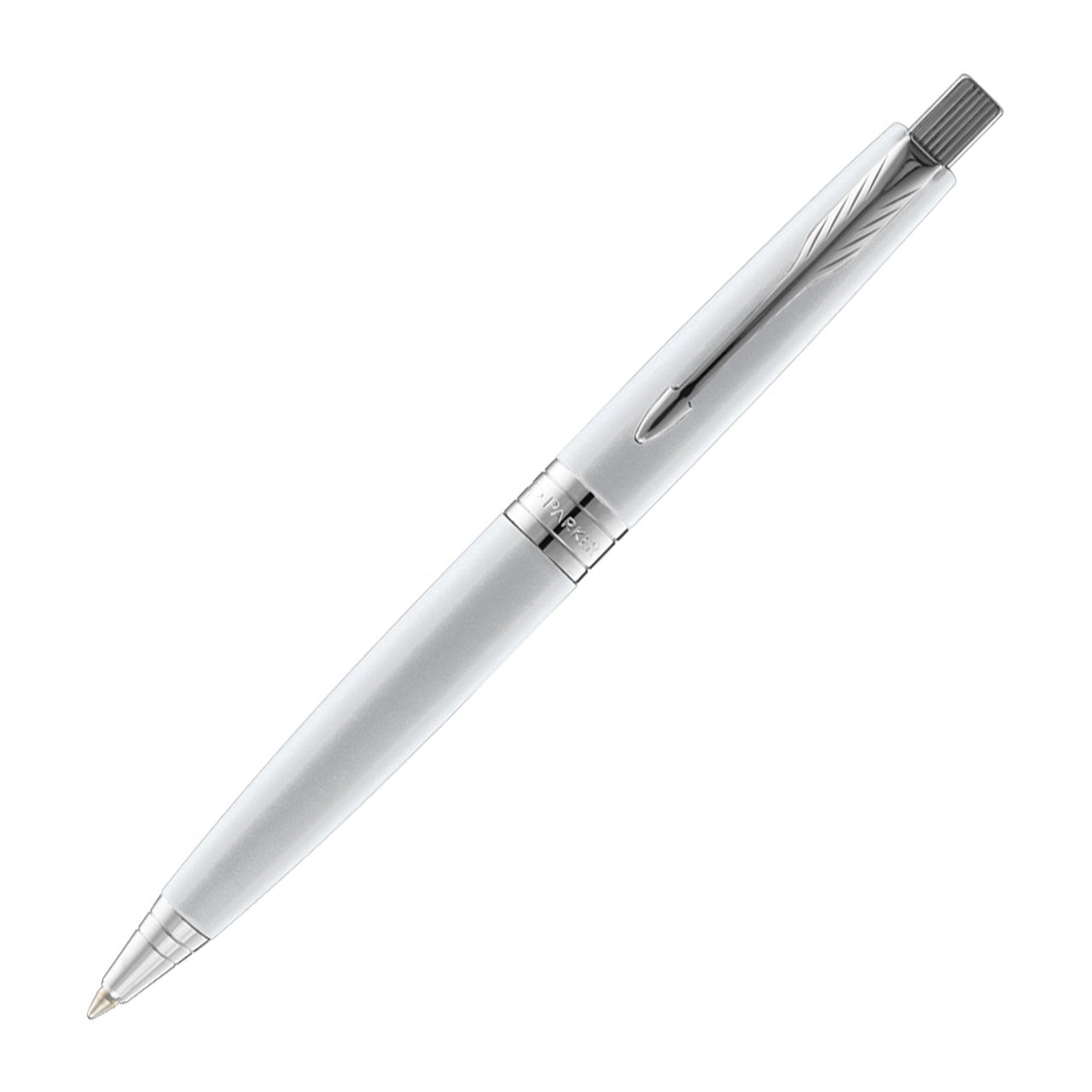 Parker Aster Pearl White Chrome Ball Pen with Parker Notebook