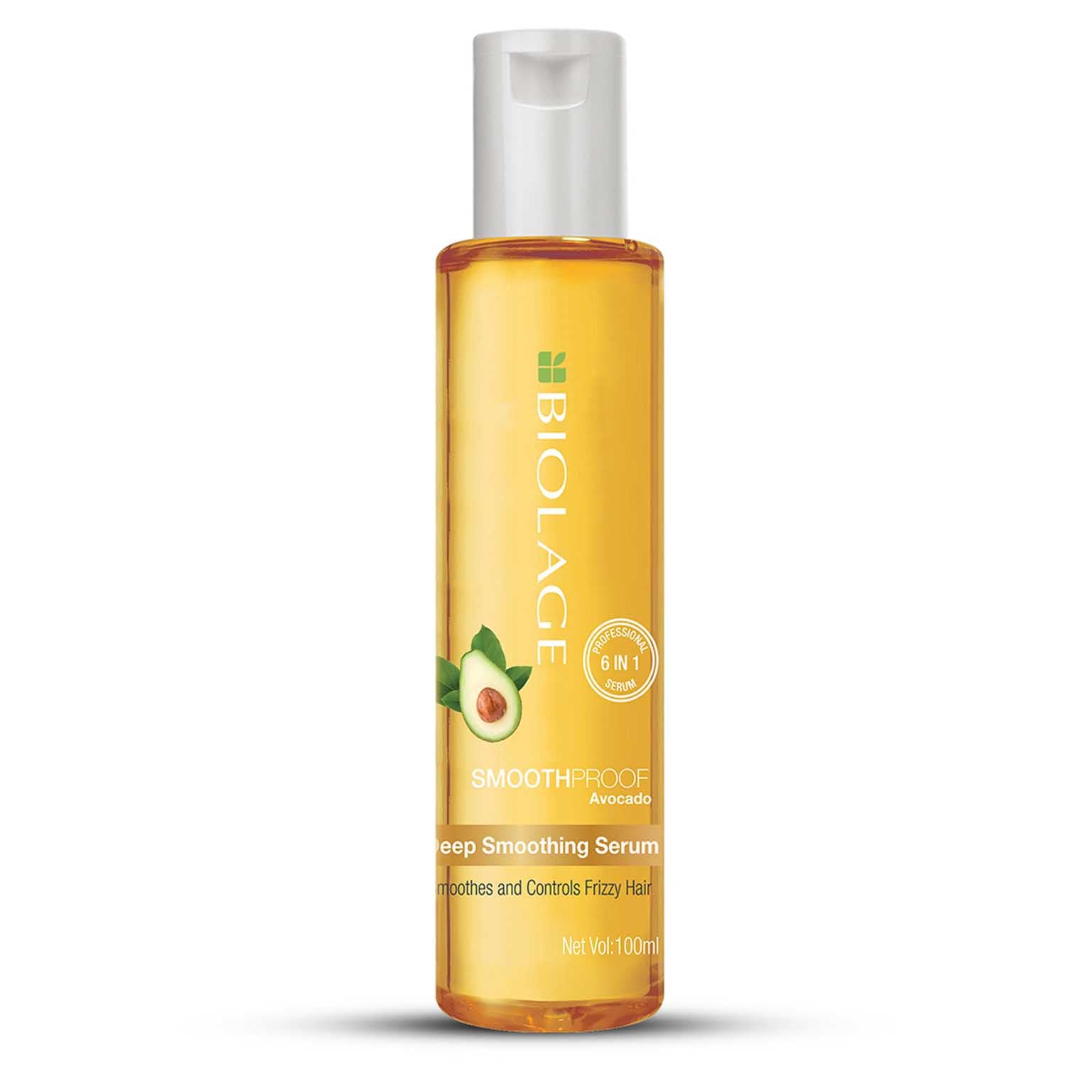 Biolage Professional Anti-Frizz 6-in-1 Hair Serum for Dry and Frizzy Hair, Up to 72HR Frizz Control, With Avocado Oil, Hair Serum for Women and Men, Serum for Hair Smoothing, Vegan&Cruelty-Free, 100ml