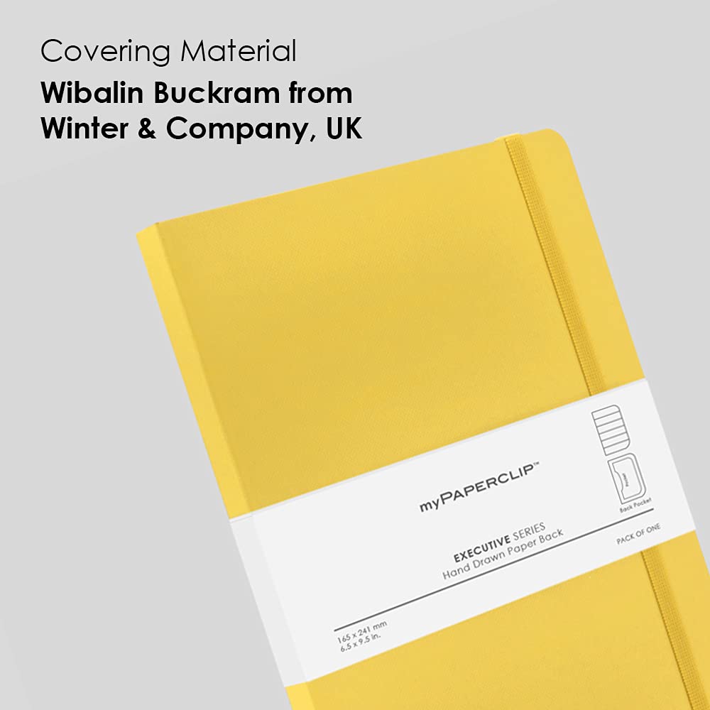 Mypaperclip Executive Series Notebook, A5 (148X 210Mm, 5.83 X 8.27 In.) Ruled, Esx192A5-R Yellow
