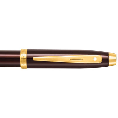 Sheaffer Gift 100 9370 Fountain Pen Glossy Coffee Brown with PVD Gold tone Trim | Fountain Pen Medium Nib | Premium Pen Gift Set