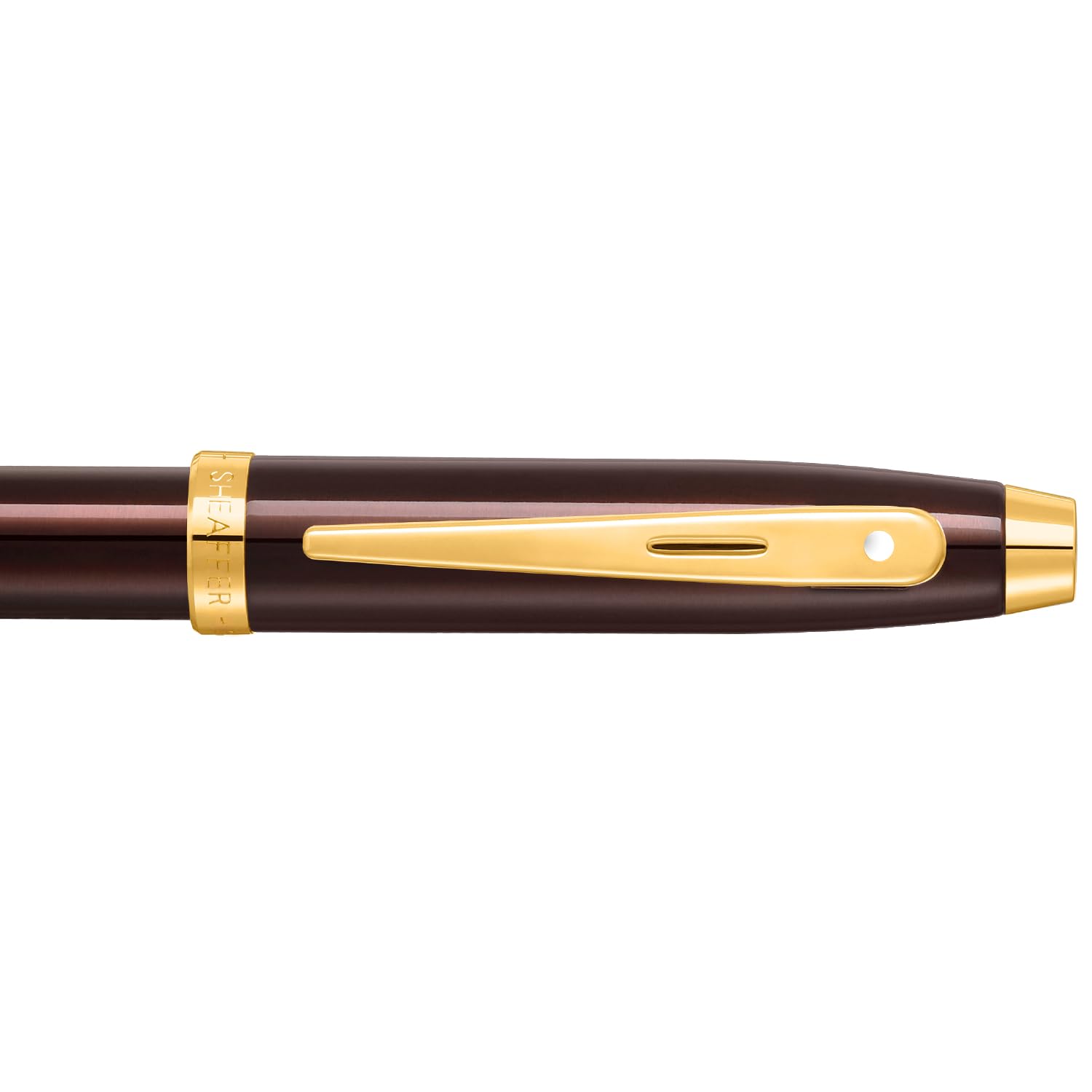 Sheaffer Gift 100 9370 Fountain Pen Glossy Coffee Brown with PVD Gold tone Trim | Fountain Pen Medium Nib | Premium Pen Gift Set