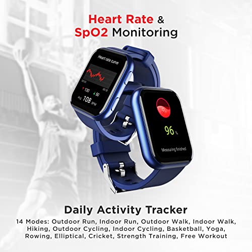 boAt Blaze Smart Watch with 1.75” HD Display, Fast Charge, Apollo 3 Blue Plus Processor, 24x7 Heart Rate & SpO2 Monitor, Multiple Watch Faces, Multiple Sports Modes & 7 Days Battery Life(Deep Blue)