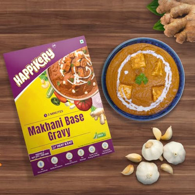 Happikery Makhani All-Purpose Masala Gravy Base 1kg (Veg Mix, Upto 5-7 Servings)| Ready to Cook Gravy Paste with Blended Spices| No Preservatives or Artificial Colors| Indian and Mughlai Delicacies | Ready in 3 min