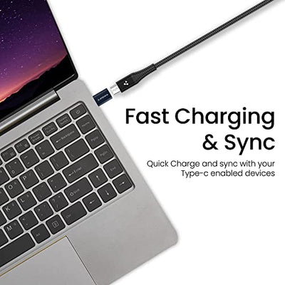 Ambrane Type-C to Micro USB OTG Adapter for 3A Fast Charging and Data Sync- Compatible with All Type-C Enabled Devices Blue