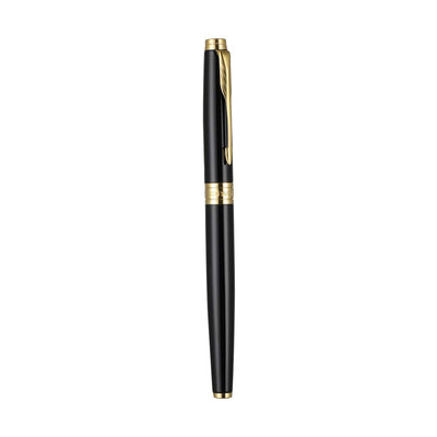 Parker Aster Laque Black Roller Ball Pen with Wallet ( Gold Trim)