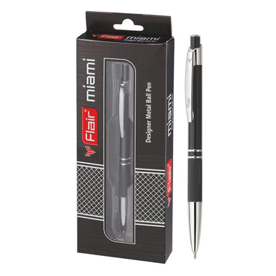 Flair Miami Metal Ball Pen Box Pack, Blue Ink