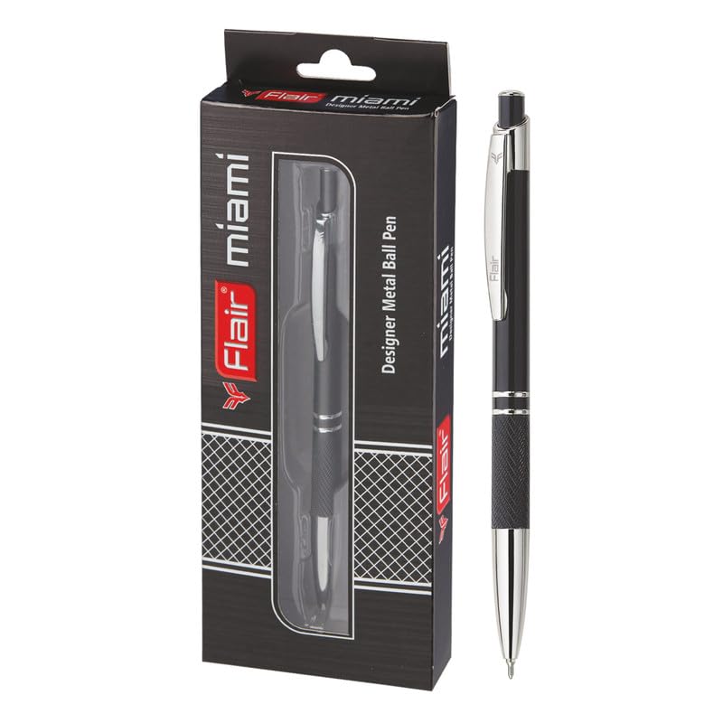 Flair Miami Metal Ball Pen Box Pack, Blue Ink