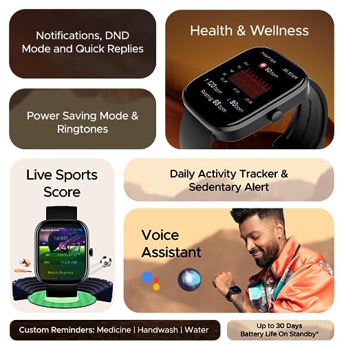 boAt Ultima Chronos Smart Watch with 1.96" AMOLED Display,Advanced BT Calling,Coins,DIY Watch Face Studio,Female Wellness,HR&SPO2 Monitoring,Energy&Sleep Score,IP67(Active Black)
