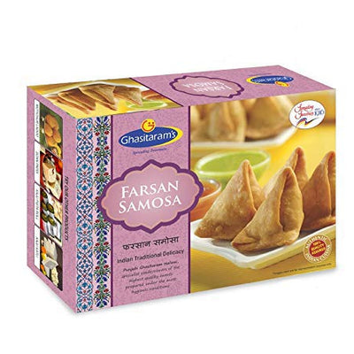 3x GHASITARAM'S  Farsan Samosa With Free Silver Plated Coin, 300 gm each - Pack of 3