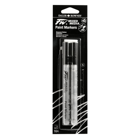 Daler-Rowney Fw 1-3Mm Mixed Media Paint Marker Set (2 X Small Barrels- Chisel Nibs)