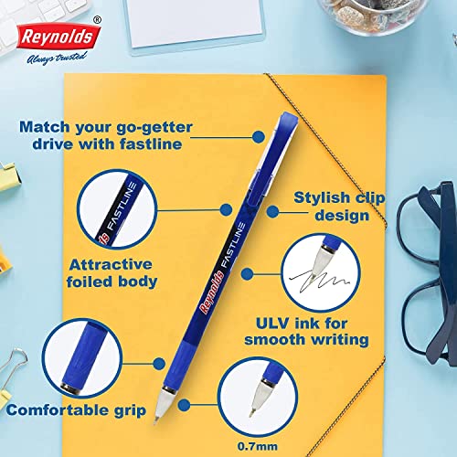 Reynolds Fastline 0.7mm Ball Pen - Dispenser Ink, Pack of 30