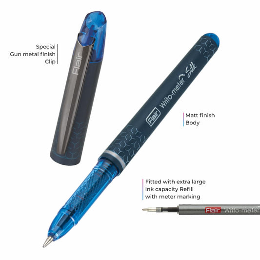 Flair Writometer Silk Ball Pen, Blue Ink