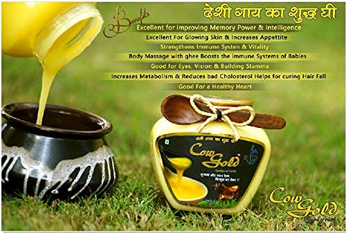 CowGold Desi Cow A2 Ghee (Sahiwal & Rathi Cow) Bilona Method 1 liter