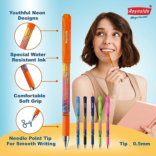 Reynolds Racer 0.5mm Gel Pen - Blue Ink, Pack of 7