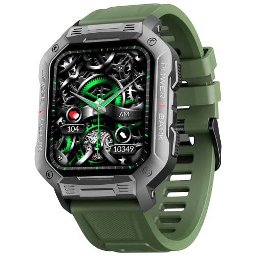 boAt Wave Armour with 1.83 HD Display, Bluetooth Calling, Rugged Design, HR, SpO2 & Sleep Monitoring, Multiple Sports Modes, Multiple Watch Faces(Olive Green with Silver Dial)