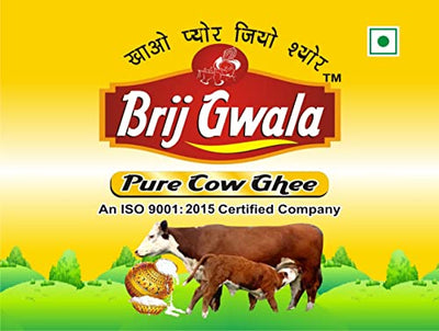 Brij Gwala Desi Cow Ghee |Made Traditionally from Curd Cow Ghee for Better Digestion and Immunity | 1Ltr TetraPack