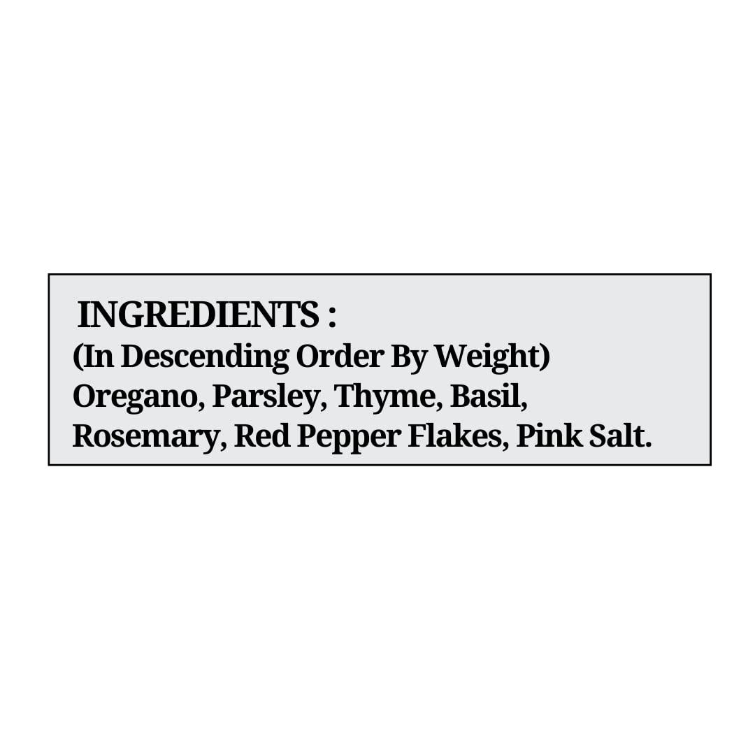365 SPICERY JAIN Mixed Herbs | Premium Blend of Rosemary, Thyme, Oregano, and Basil - 100 gm