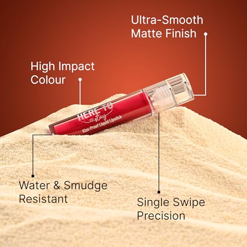 Swiss Beauty Select Here To Stay Liquid Matte Lipstick with Kiss-Proof Formula | Infused with Vitamin E | Non-Transfer, Smudgeproof | 12-18 Hrs Stay | Shade - La Rose, 3ml |