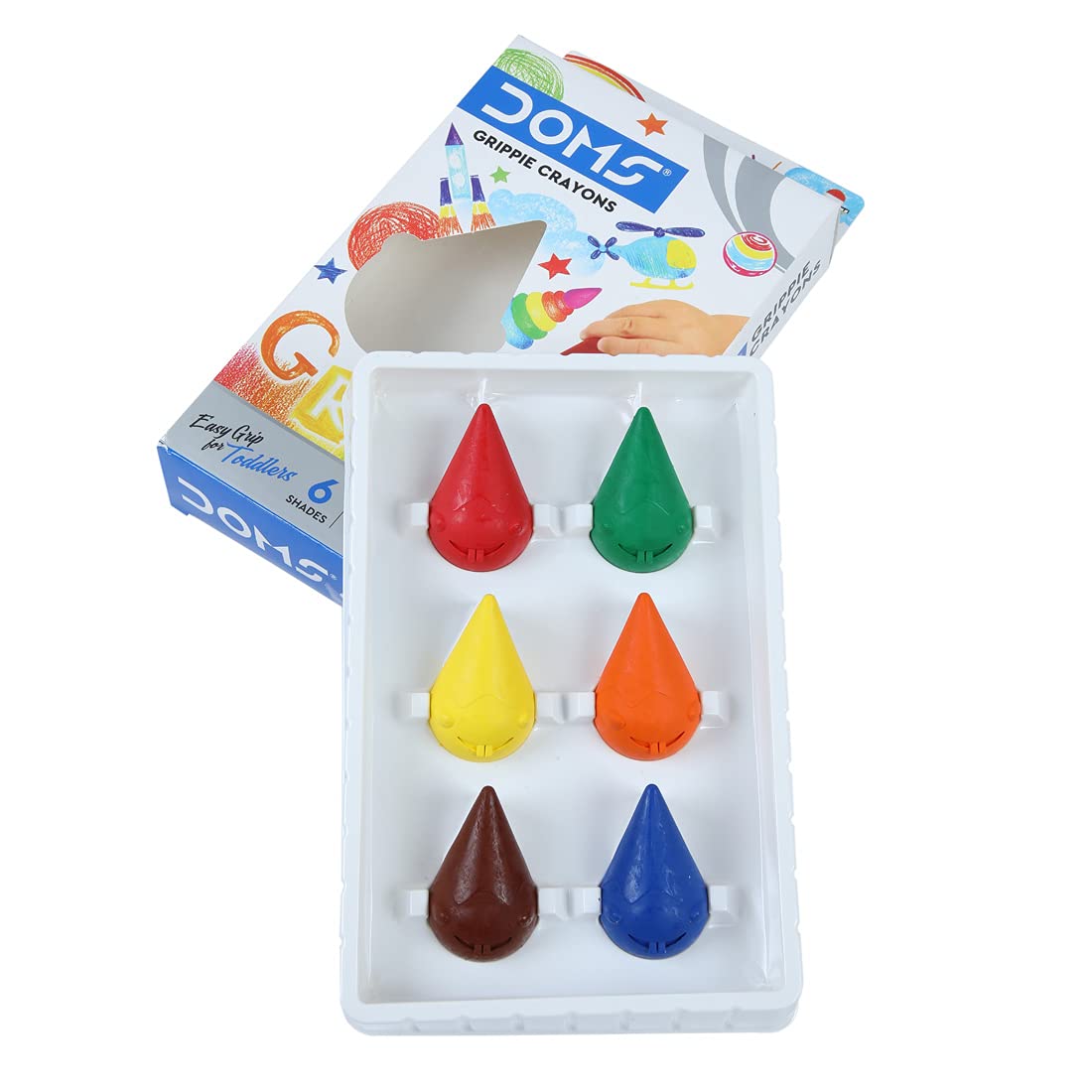 DOMS Grippie Crayons (6 Shades)