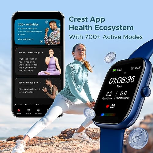 boAt Wave Sigma Smartwatch with 2.01" HD Display,Bluetooth Calling, Coins, DIY Watch Face Studio, 700+ Active Modes, HR&SpO2 Monitoring, Energy and Sleep Scores,IP67(Cool Blue)