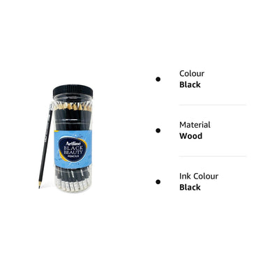 Artline Black Beauty Ultra Dark & Smooth Writing Pencil Jar Pack