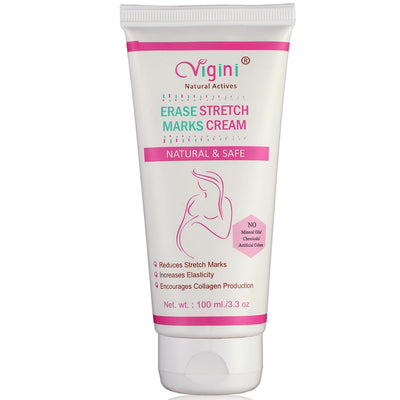 Vigini 100% Natural Actives Stretch Marks Cream for Body & Pre-Post Pregnancy, Remove Hyperpigmentation, Anti-Cellulite, Remove Scars - 100ml