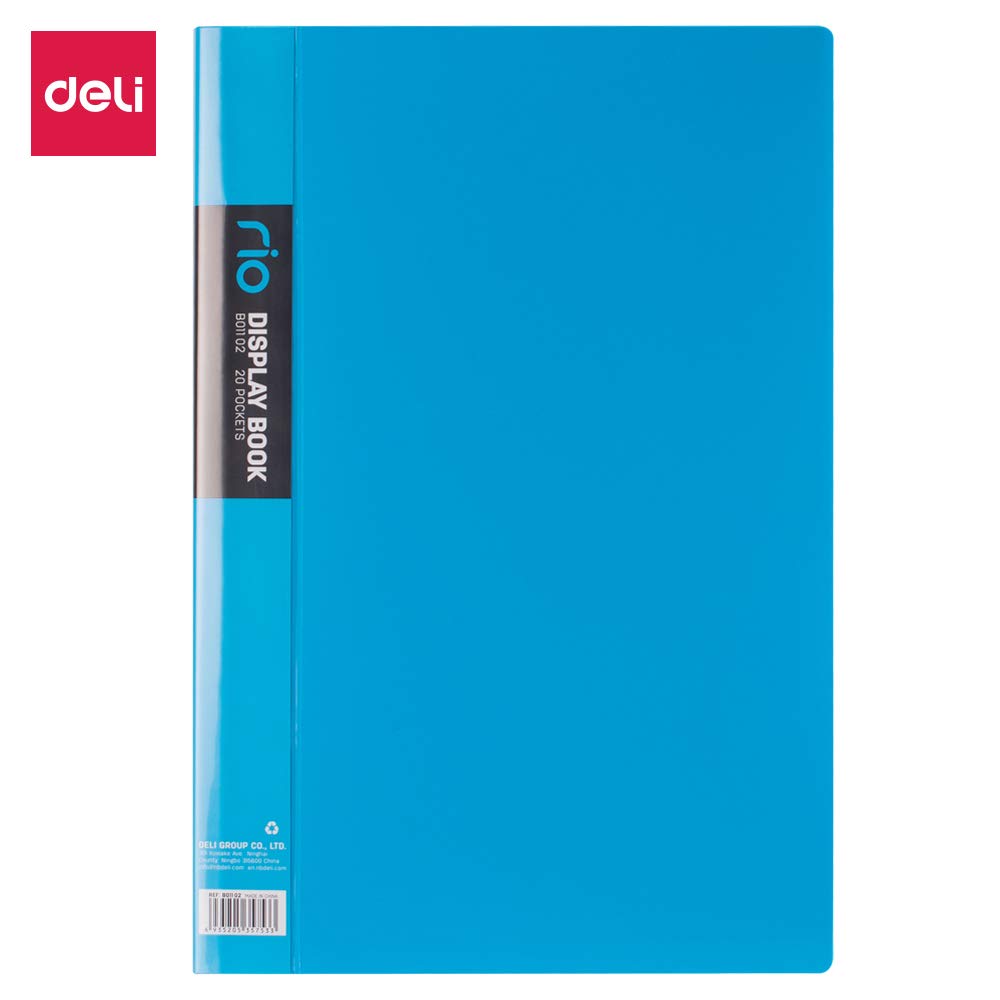 Deli WB01102 FC Display Book, 20 Pocket, Pack of 1 - Color May Vary