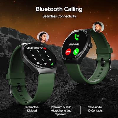 boAt Lunar Comet Smart Watch with 1.39" HD Display, Advanced Bluetooth Calling, Functional Crown, Multiple Sports Mode,100 Watch Faces, Heart Rate & SPO2 Monitoring,IP67(Olive Green)