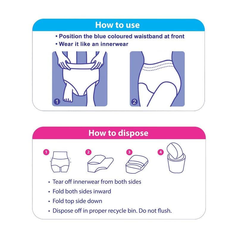 Clovia Heavy Flow Disposable Period Panties for Sanitary Protection (Pack of 5)