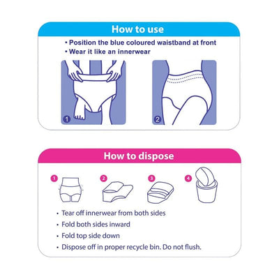Clovia Heavy Flow Disposable Period Panties for Sanitary Protection (Pack of 5)