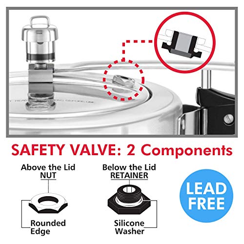 5x Hawkins Aluminium Safety Valve For All Hawkins Pressure Cookers From 1.5 Litre To 14 Litre, Black, Standard (Hsfvalce) - Pack of 5