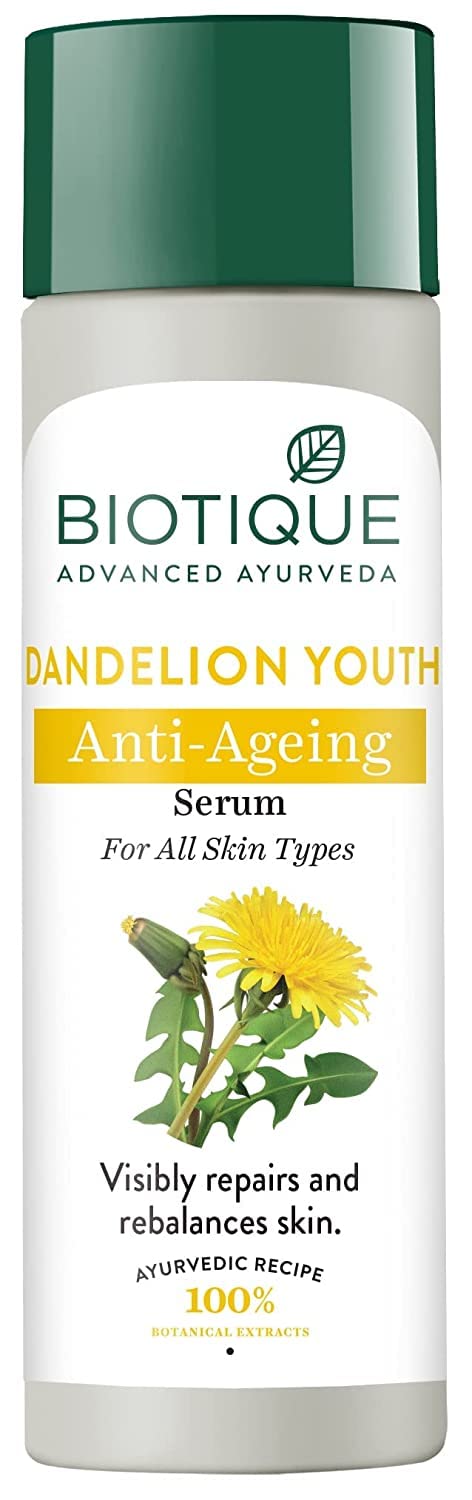 Biotique Dandelion Youth Anti-Ageing Serum, For All Skin Types, 190ml