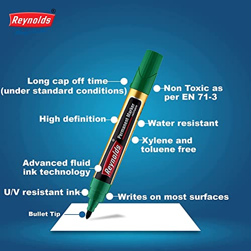 Reynolds  permanent marker - Blue Ink, Pack of 5