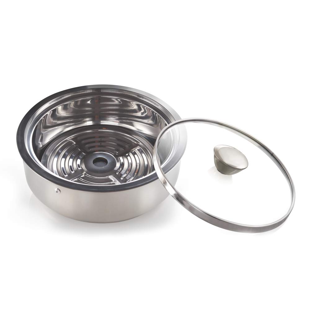 Borosil Stainless Steel Insulated Roti Server, 2.5 litres, Silver