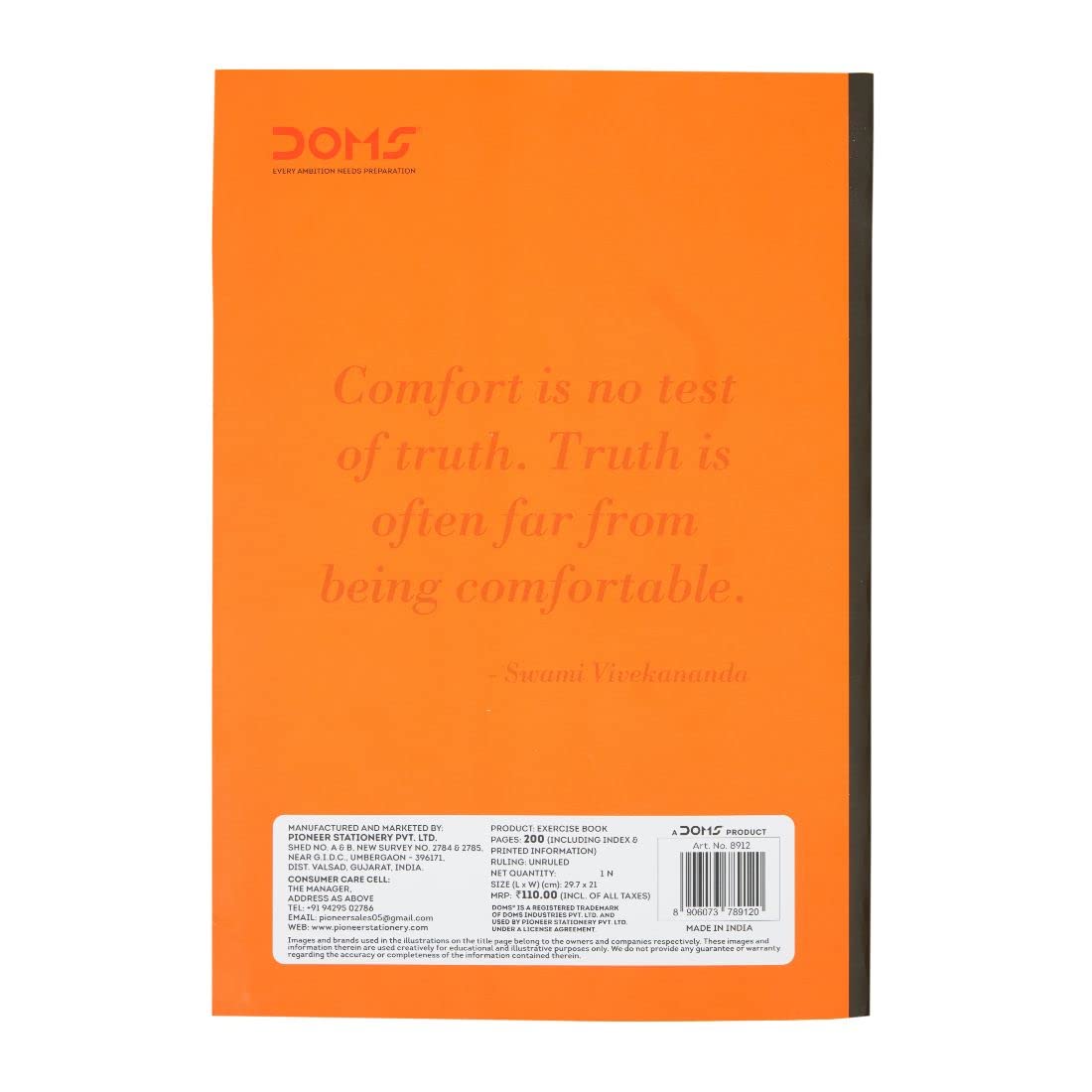 Doms Neon Series Soft Bound Notebook | Unruled, 200 Pages | 29.7 x 21 CM | The Book is Sturdy & Long Lasting | Pack Of 1 | Color & Design May Vary