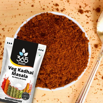 365 SPICERY JAIN Veg Kadhai Masala | Authentic Jain Blend for Exquisite Flavors | 100% PURE, NO Preservatives, NO MSG - 200 gm